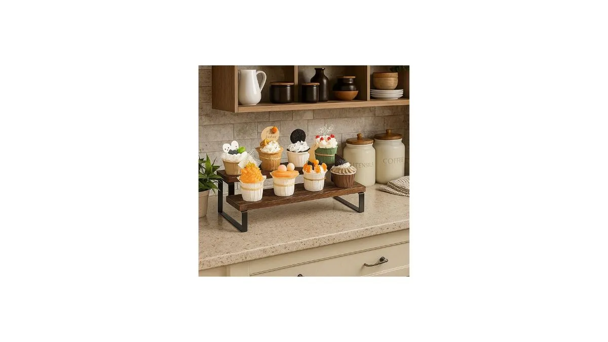 Kitchen Organiser Rack Under 300 Rustic Wood Spice Shelf Stand