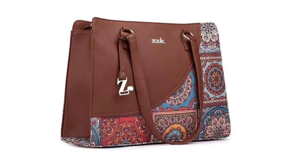 Best Womens Office Bags: ZOUK Vegan Leather Jute Tote Bag