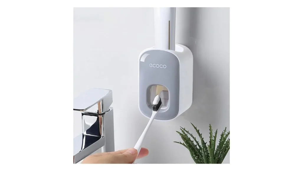 ABS Automatic Toothpaste Dispenser with Toothbrush Holder for Modern Bathrooms